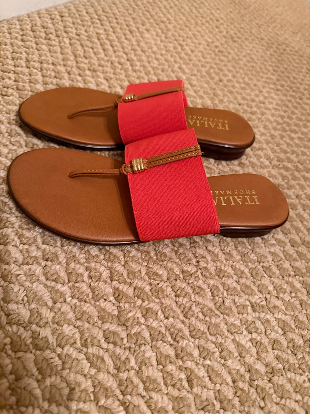Italian Shoemaker Sandals  Orange . NEW w/o tags